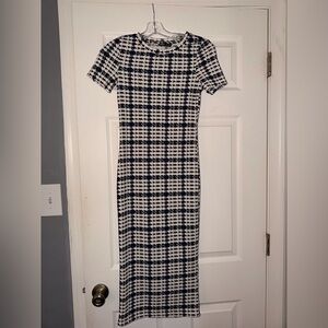 Classic Nacy and White Houndstooth Dress